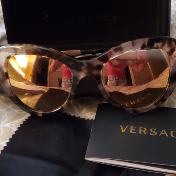 Versace Accessories - Versace Pink Havana Cat Eye sunglasses